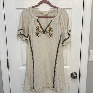Umgee Linen Blend Peasant Mini dress , Sz medium